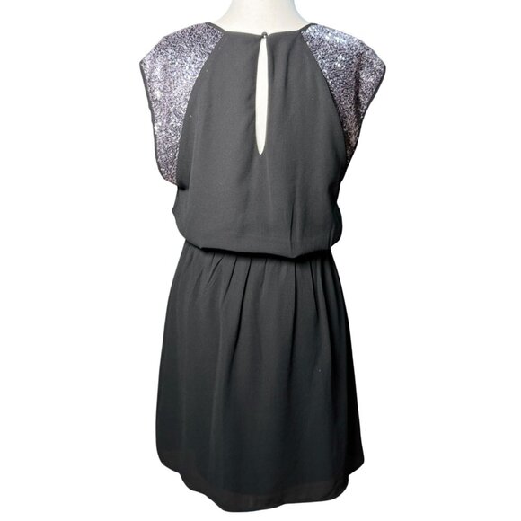 Pixley Womens Size M Sleeveless Black Dress Sequined Shoulders Elegant Classic - Picture 5 of 10
